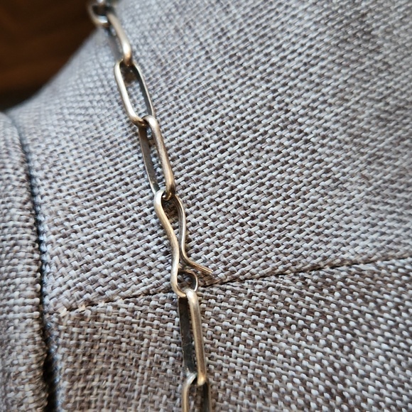 NWOT Native American Navajo Handmade Sterling 24" Paperclip Chain Necklace 🩶🖇 - Picture 6 of 12